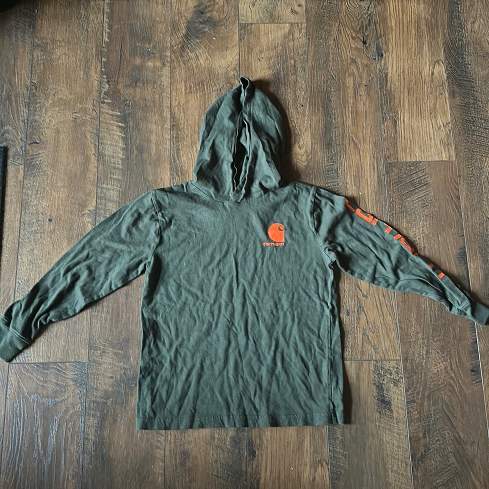 Boys carhartt long sleeve with hood